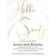 Hello Sixty Foil Birthday Invitations Image 4 of 9